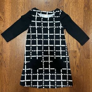 Black and White Patterned Long-Sleeve Dress from Gymboree
